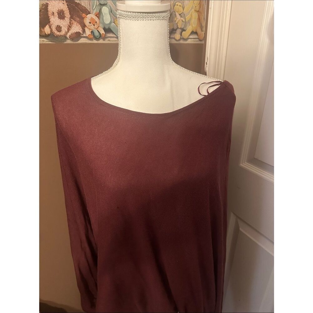 Hyfve Lightweight Burgundy Boatneck Sweater